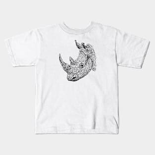 Rhino draw with scribble art style Kids T-Shirt